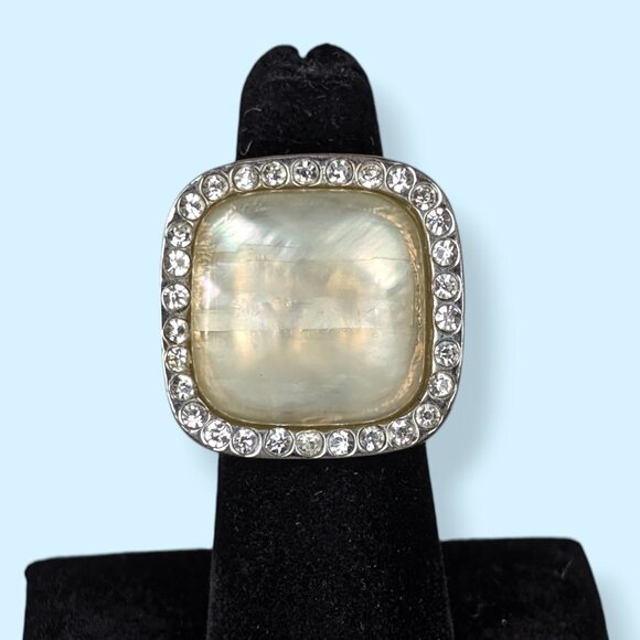 (2/$20) White Stone Rhinestone Accent Ring - Picture 2 of 7